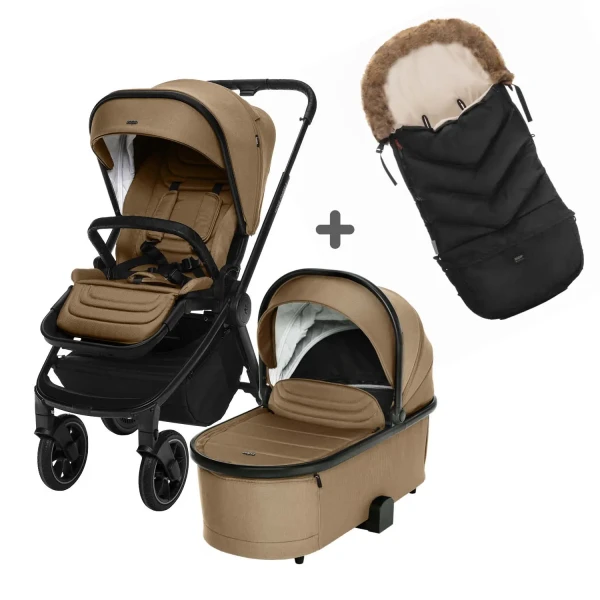 Zopa Set kočík Move Cross 3 + Hlboká vanička XL 3 + darček fusak Fluffy Combi v hodnote 87,90 Eur, Toffee Brown