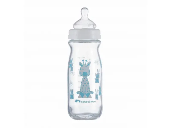 Bebeconfort Dojčenská fľaša Emotion Glass 270ml 0-12m White
