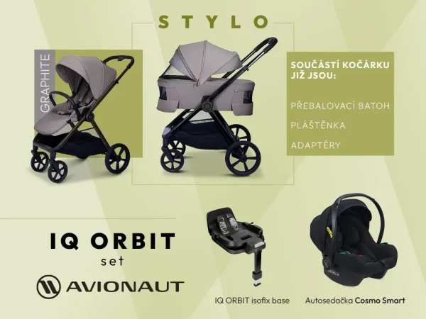 MOON Kombinovaný kočík STYLO MAXI Orbit set - GRAPHITE