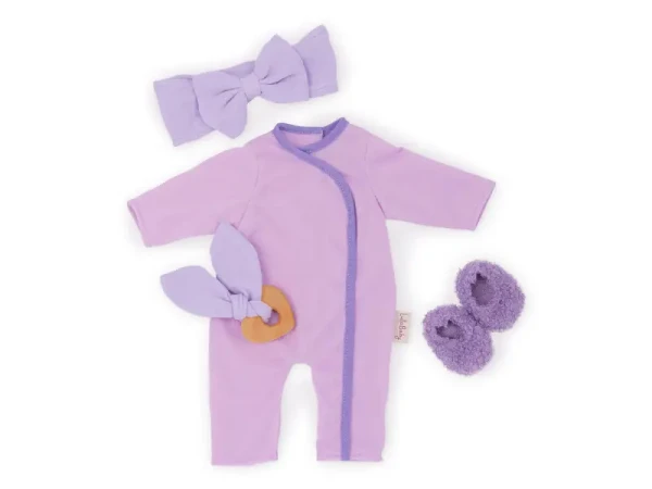 LullaBaby Dupačky pre bábiku fialové s doplnkami