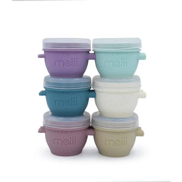 Melii Silikónové tégliky na potraviny Snap&Go 59 ml - 6ks - Luxe pastelové