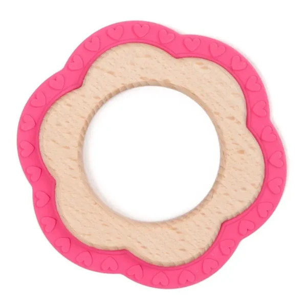 Bo Jungle Hryzátko B-TEETHER FLOWER WOOD Pink