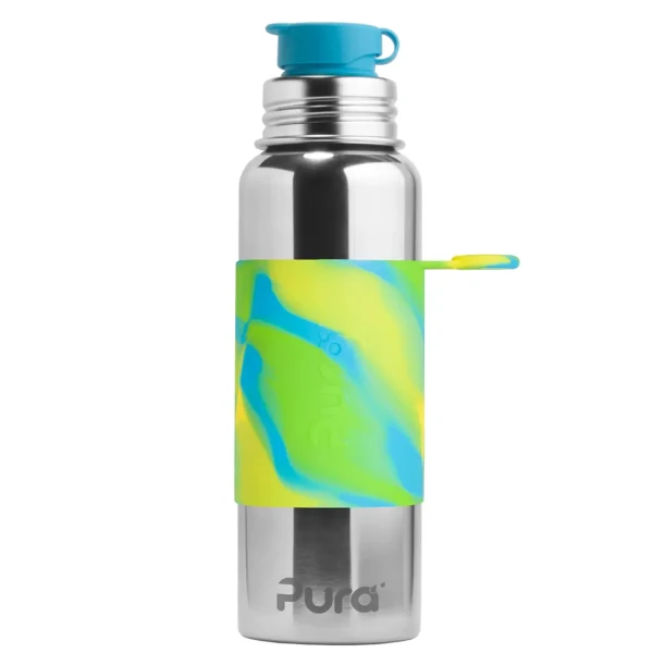 Pura® nerezová fľaša so športovým uzáverom 850ml zelená-aqua