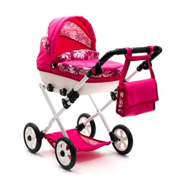 NEW BABY Detský kočík pre bábiky New Baby COMFORT ružový kvety