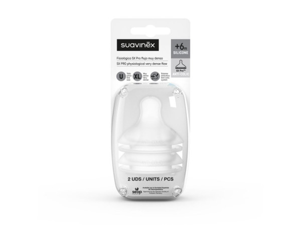 SUAVINEX Náhradný cumlík SX PRO Fyziologický XL EXTRA SILNÝ PRIETOK 2 KUSY