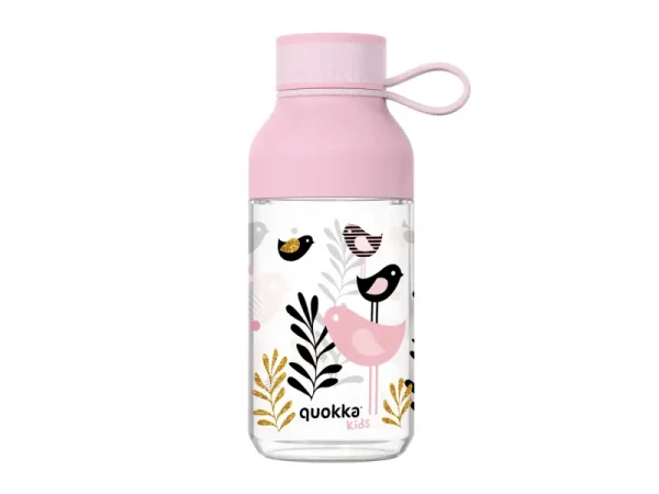 Quokka Plastová fľaša Ice Kids s pútkom Birds 430 ml