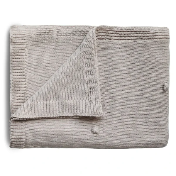Mushie pletená detská deka z organickej bavlny | bodkovaná Off White