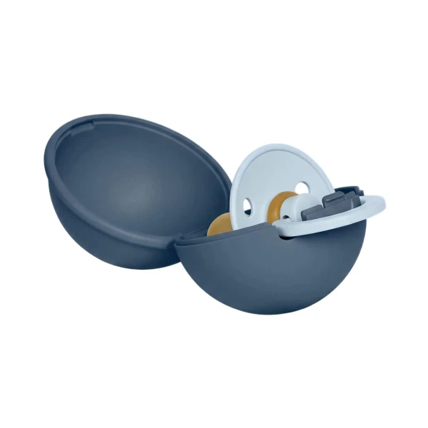 BIBS krabička Mini a Colour cumlík - veľkosť 2 baby-blue-steel-blue