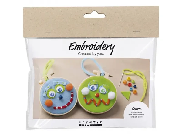 Creativ Company Kreatívna sada Mini Craft Kit Embroidery Faces