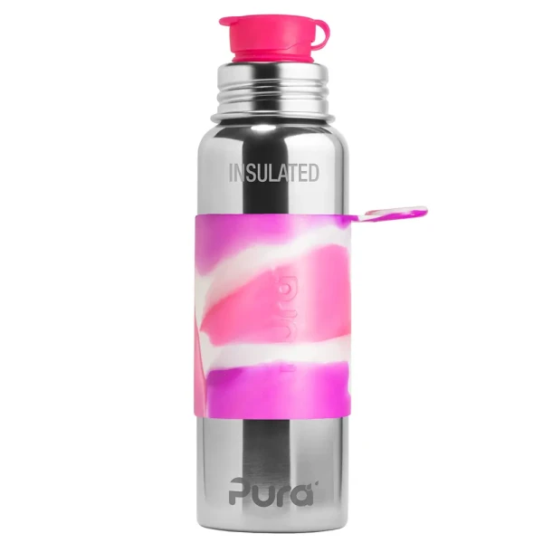 Pura® TERMO fľaša so športovým uzáverom 650ml ružovo-biela