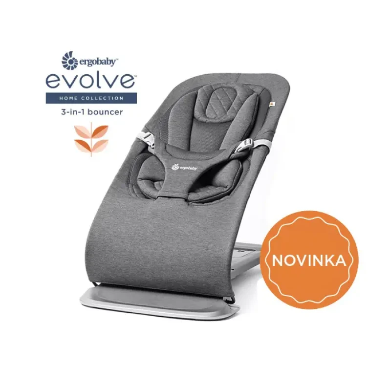 EVOLVE jedálenská stolička  2- v-1 Natural Wood + EVOLVE lehátko Charcoal Grey