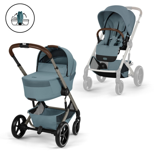 CYBEX BALIOS S LUX Kombinovaný kočík so skladacou vaničkou TAUPE STORMY BLUE 2026