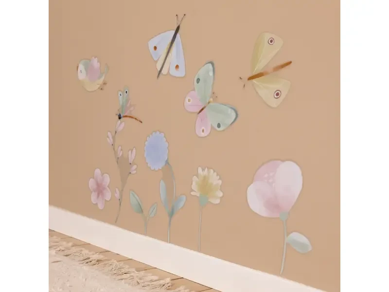 Little Dutch Samolepky na stenu Kvety a motýle