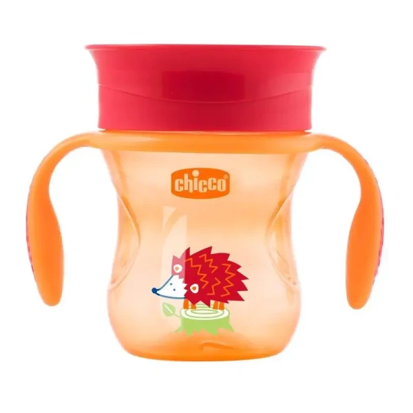 CHICCO Hrnček 360 s držadlami 200 ml, oranžový 12m+