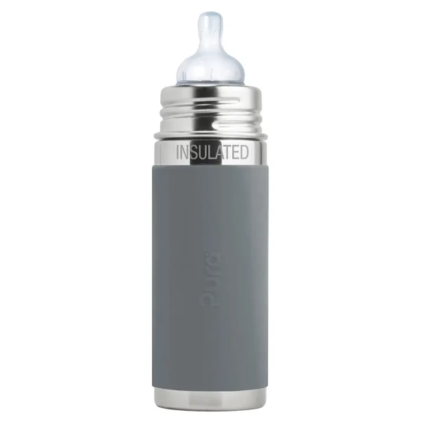 Pura® dojčenská TERMO fľaša 260ml sivá