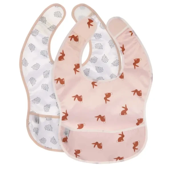 Lässig set 2 ks podbradníkov Lightweight Bib Little Forest rabbit