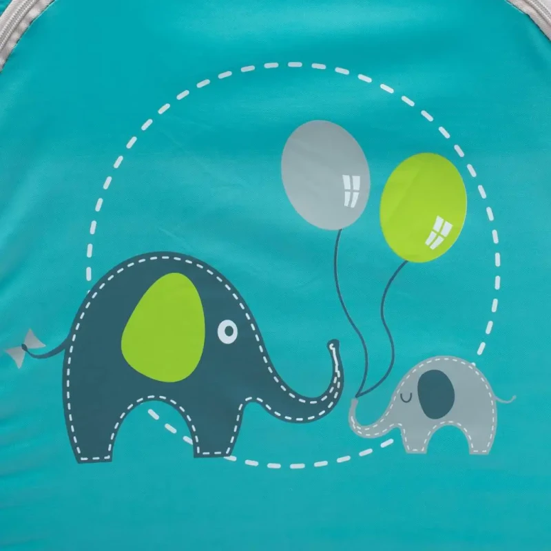 BABY MIX Detská cestovná postieľka so závesným lôžkom Slony modrá