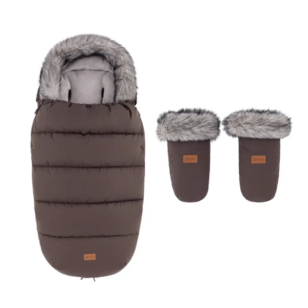 PETITE&MARS Set zimný fusak Comfy 4v1 + rukavice na kočík Fjora Rich Brown
