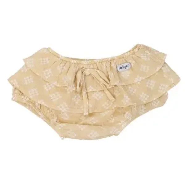 LODGER Bavlnené kraťasky Bloomer Frills Tribe Muslin Sand 62