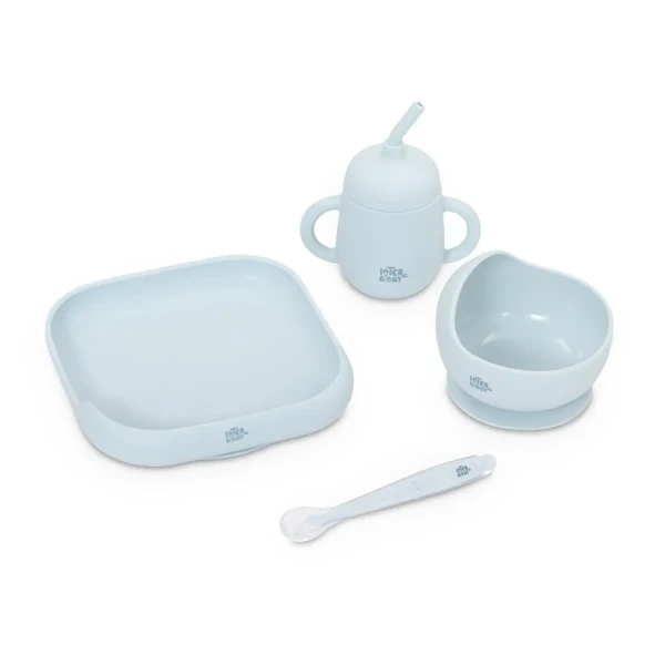 INTERBABY | JÍDELNÍ SET silikonový - modrý