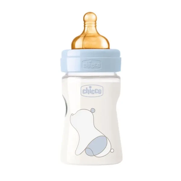 CHICCO Fľaša dojčenská Chicco Original Touch latex, 150ml - chlapec