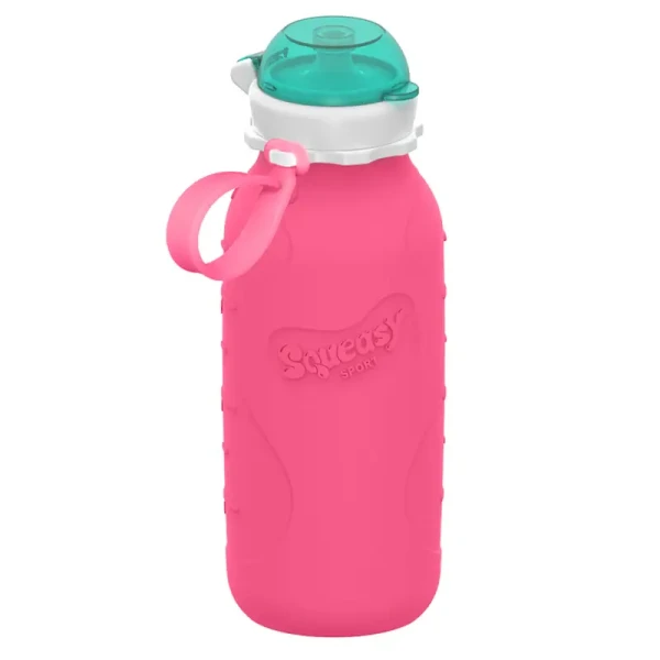 Squeasy Gear silikónová fľaša 480ml | ružová