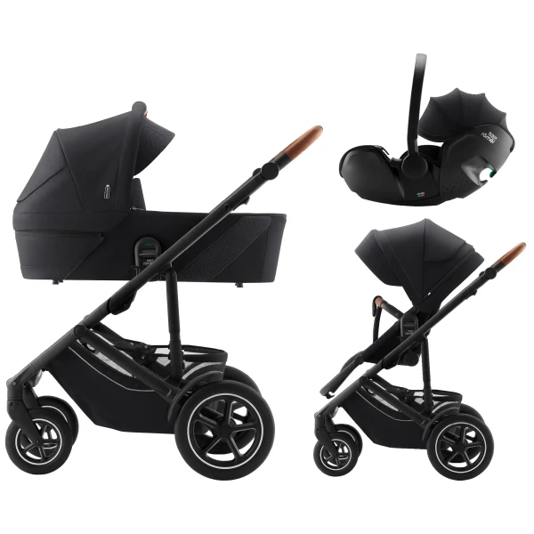 BRITAX Set Kočík Smile 5Z + hlboká vanička + autosedačka Baby-Safe PRO, Galaxy Black