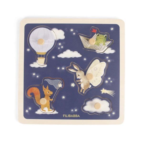 FILIBABBA DREVENÉ SENZORICKÉ PUZZLE - LITTLE ADVENTURERS