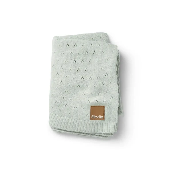 Elodie Details Pletená deka - Pointelle Blanket - Mineral Green