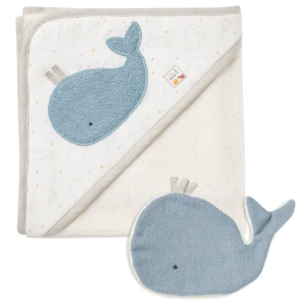 BABY FEHN Uterák s kapucňou veľryba + žinka, FehnNatur