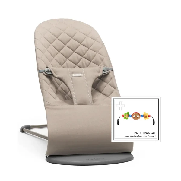 BABYBJORN Lehátko Bouncer Bliss Sand Grey Woven + hračka očička Googly Eyes