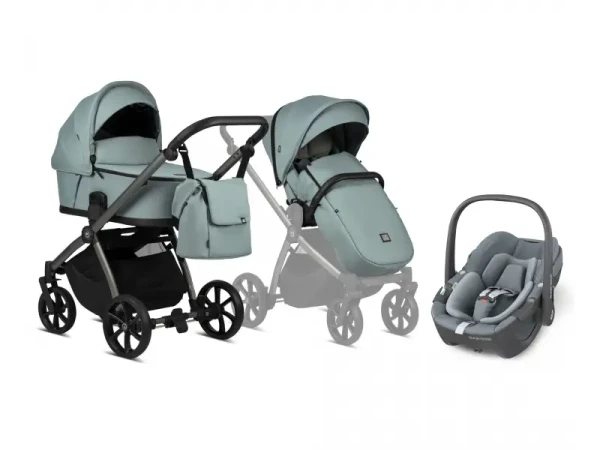 Tutis Kočík Mio Plus 2v1 Turquoise + Maxi-Cosi Pebble 360 autosedačka Essential Grey