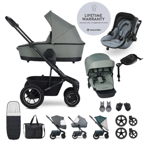EASYWALKER Set XXL Harvey 5 Air Agave Green + KIDDY Evoluna i-size 2 + základňa