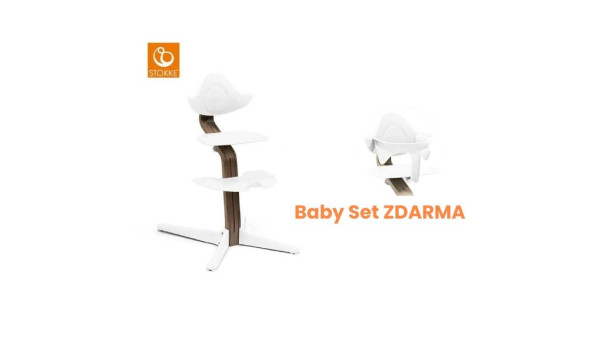 STOKKE® NOMI Stolička Walnut White + Baby set ZDARMA