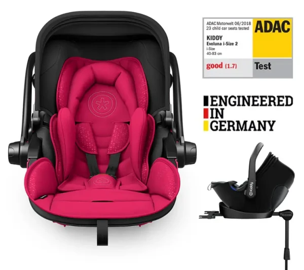 KIDDY Autosedačka Evoluna i-size 2 + Isofix základňa 40-83cm Berry Pink BZP