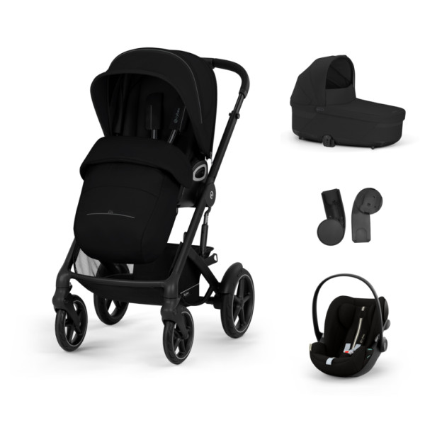 CYBEX Kombinovaný kočík TALOS S LUX SET S - Moon Black - black rám