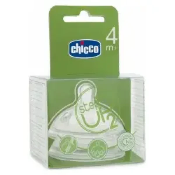 Chicco Cumlík Step Up 2, 4m+, rýchly prietok, 2ks