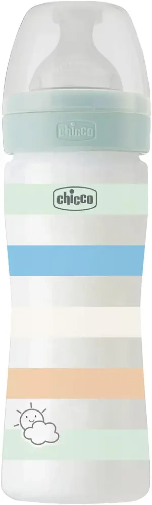 CHICCO Fľaša dojčenská Well-being silikón 250ml chlapec