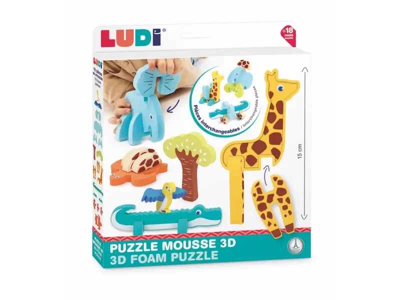 Ludi Puzzle penové 3D Zvieratká