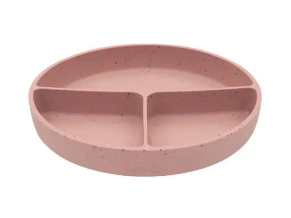 KikkaBoo Delený tanier s prísavkou Platinum Silicone Blush