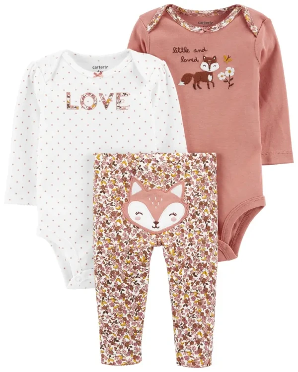 CARTER'S Set 3dielny body dl. rukáv 2ks, legíny Fox dievča NB /veľ.56