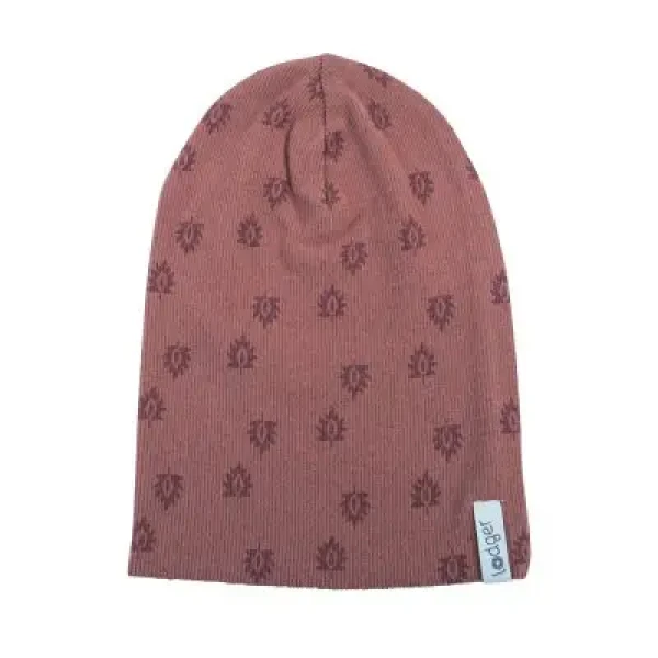 LODGER Čiapka bavlnená Beanie Print Rib Rosewood 1 - 2 roky