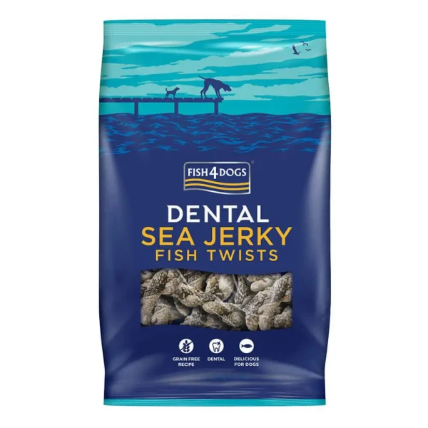 FISH4DOGS Maškrty pre psov DENTAK SEA morská ryba - závitky 500g