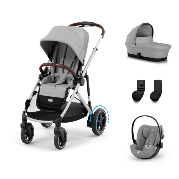 Cybex E-Gazelle S Kombinovaný kočík SET S -  Stone grey - Silver Rám