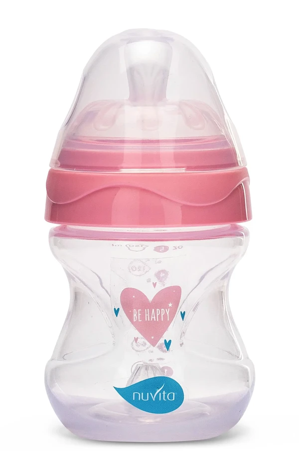 NUVITA Fľaška Mimic 150ml, Transparent pink