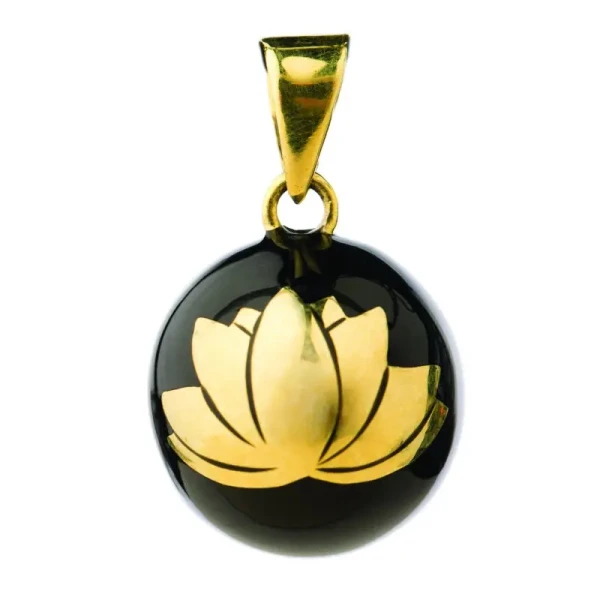 Bola Tehotenská rolnička ESSENTIALS Black with gold lotus