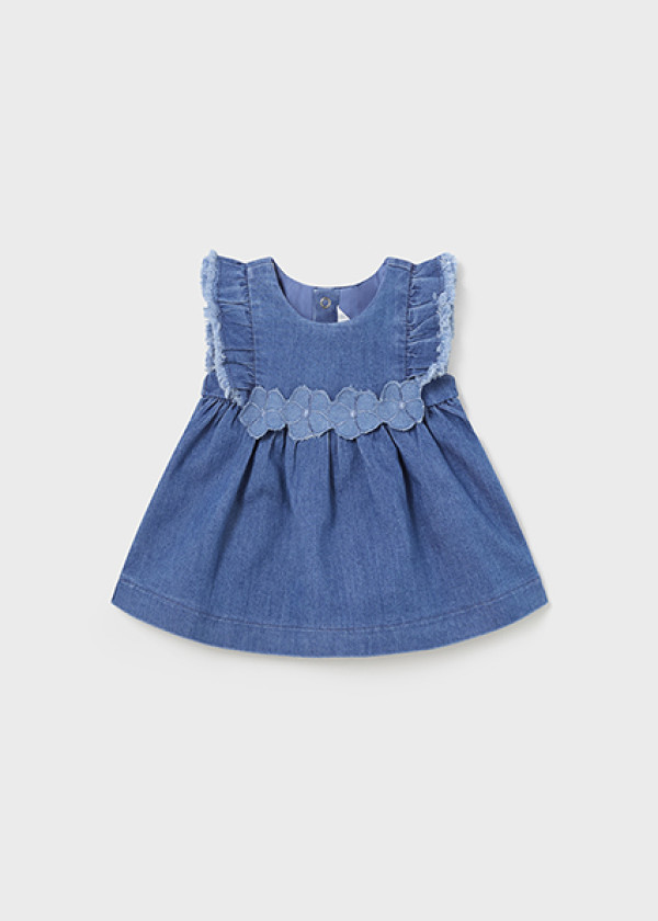 Mayoral Kojenecké šaty Layette Girl Denim 12M