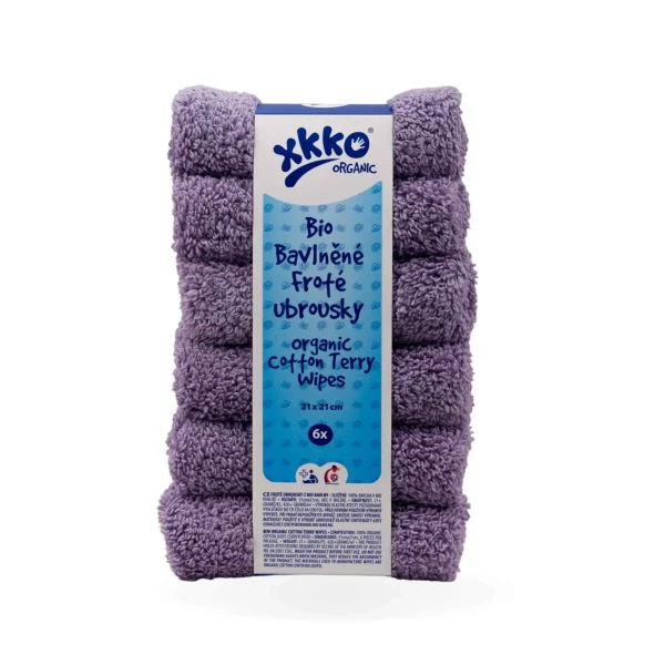 XKKO Organic BIO bavlnené obrúsky 21x21 - Lavender Aura
