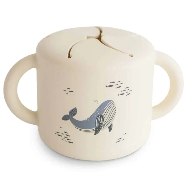 MUSHIE SILIKÓNOVÝ POHÁRIK NA SNACK - WHALES