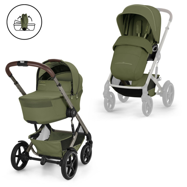 CYBEX TALOS S LUX Kombinovaný kočík so skladacou vaničkou TAUPE MOSS GREEN 2026
